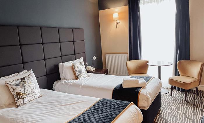 Twin bedroom at Rossett Hall Hotel.